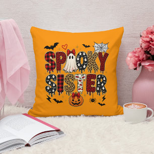 Cojín Decorativo Hermana espeluznante Halloween Mezcla de estampa