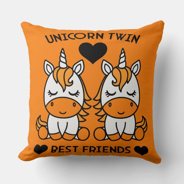 Cojín Decorativo Hermana gemela de unicornio (Anverso)