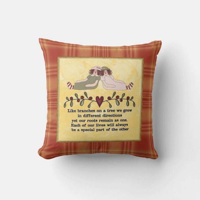 Cojín Decorativo Hermanas poema Pillow (Anverso)
