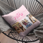 Cojín Decorativo Hermanas rosadas calientes 3 regalo de Collage de<br><div class="desc">Celebra la hermandad con el Cojín decorativo de Regalos de Hot Pink Sisters 3 Collage de fotos Keepsake. Esta almohada personalizada presenta un vibrante diseño rosa caliente y un bello collage de tres preciadas fotos, que capturan momentos inolvidables compartidos entre hermanas. Está decorado con materiales de alta calidad y aporta...</div>