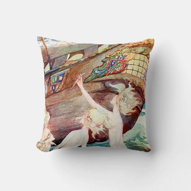 Cojín Decorativo Hermanas y nave de las sirenas (Anverso)