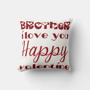 Cojín Decorativo Hermano Te Amo Cute Tipografía Cupido Valentín