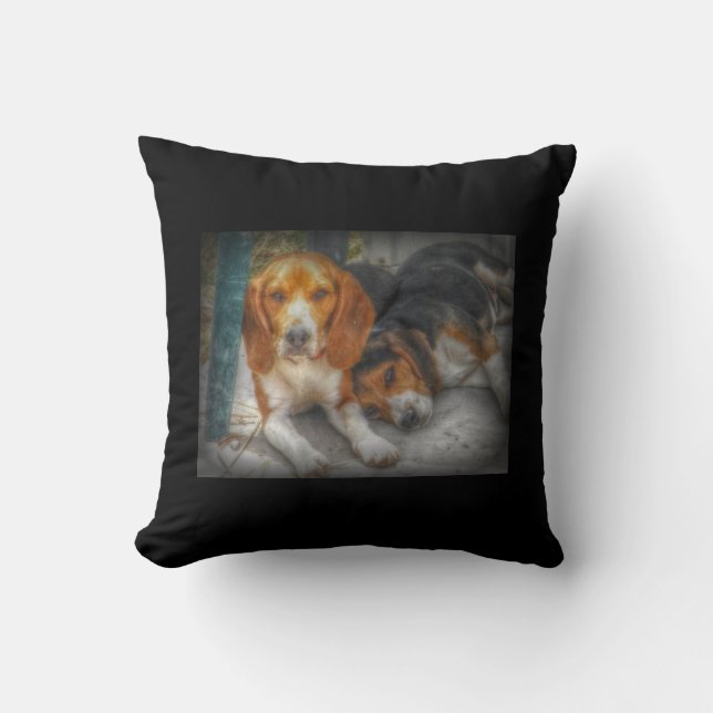 Cojín Decorativo Hermanos Beagle (Anverso)