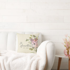 Cojín Decorativo Hermosa acuarela Personalizado floral establecido