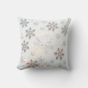 Cojín Decorativo Hermosa almohadilla de copos de nieve