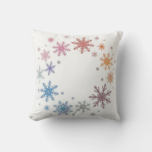 Cojín Decorativo Hermosa almohadilla de copos de nieve