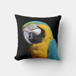 Cojín Decorativo Hermosa ave dorada de loro azul