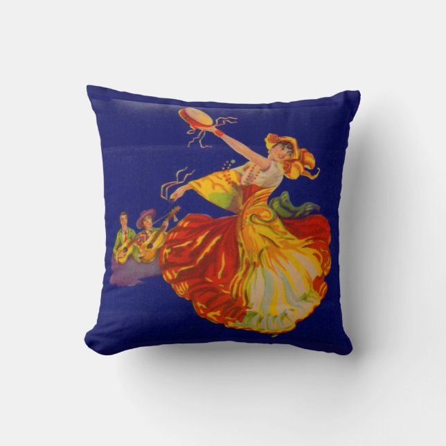 Cojín Decorativo hermosa bailarina española (Anverso)