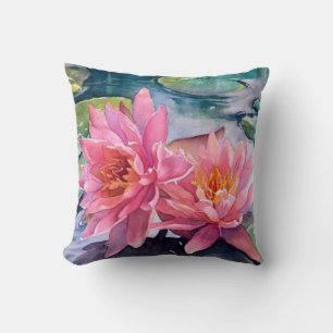Cojín Decorativo Hermosa Bella Artes de flores de color rosa