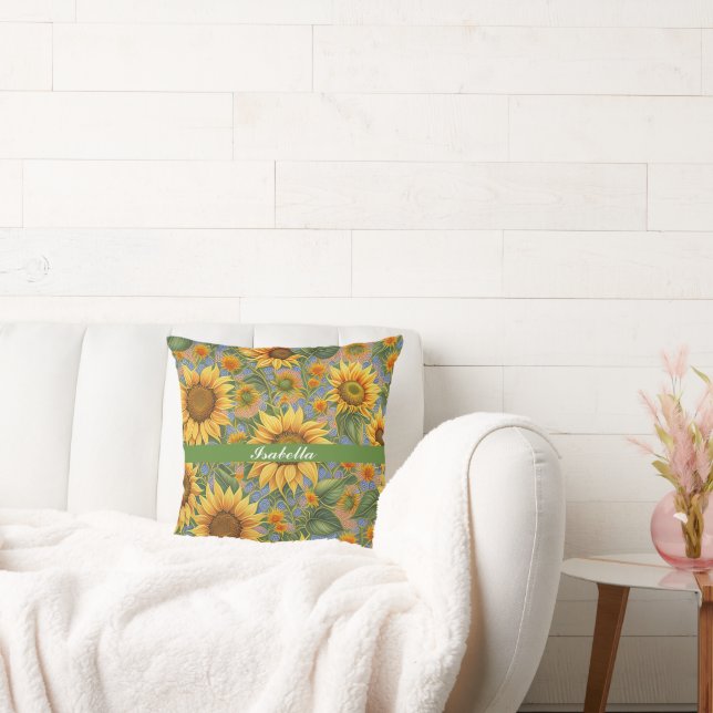 Cojín Decorativo Hermosa colección popular de girasoles (Sofá)