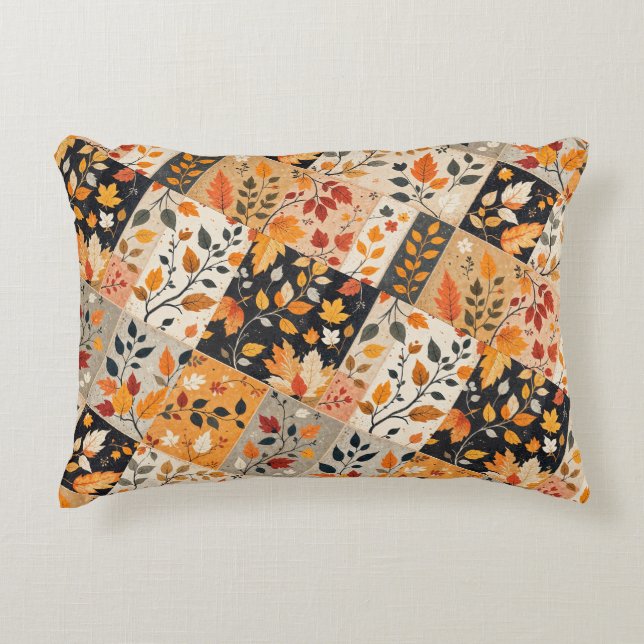 Cojín Decorativo Hermosa cosecha de otoño patchwork  (Anverso)