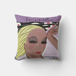 Cojín Decorativo Hermosa dama rubia (Personaliza)