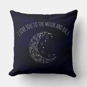 Cojín Decorativo Hermosa decoración de guardería te ama a la luna