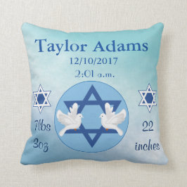 Cojín Decorativo Hermosa estrella judía azul y blanca de David Baby