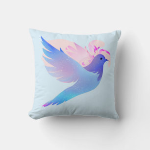 Cojín Decorativo Hermosa estufa azul acuarela