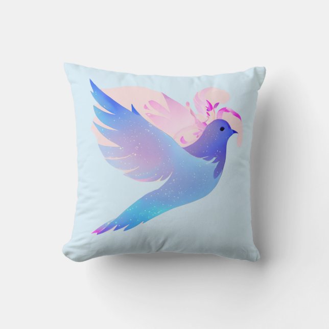 Cojín Decorativo Hermosa estufa azul acuarela (Anverso)