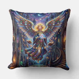 Cojín Decorativo Hermosa Fantasía Ángel Noche Estrellada Mágica Man