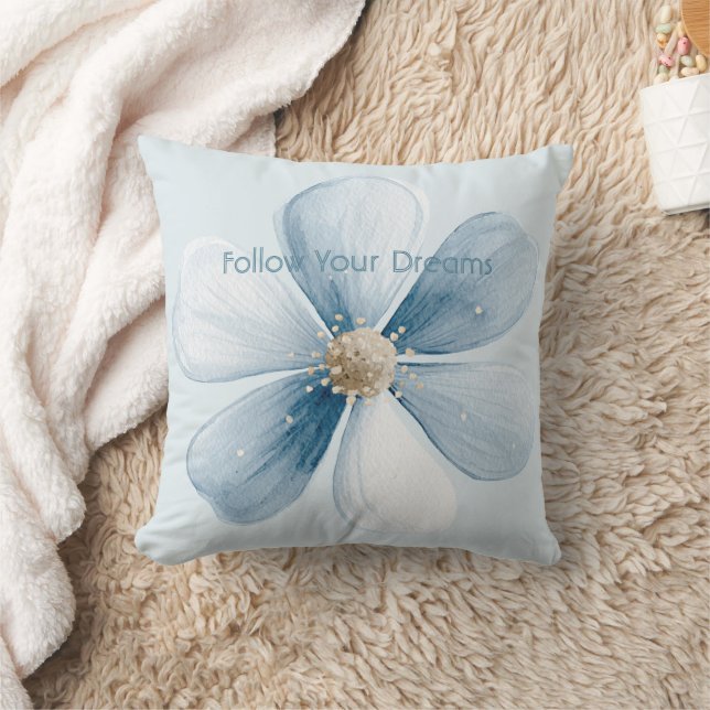 Cojín Decorativo Hermosa Flor Azul (Manta)