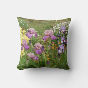 Cojín Decorativo Hermosa Flor de Iris Púrpura foto floral