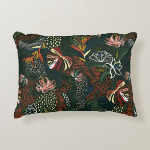 Cojín Decorativo Hermosa flor dibujada a mano retro , palma tropica