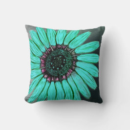 Cojín Decorativo Hermosa flor esbozada a mano