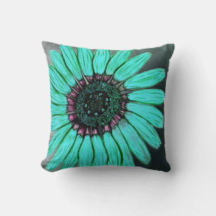 Cojín Decorativo Hermosa flor esbozada a mano