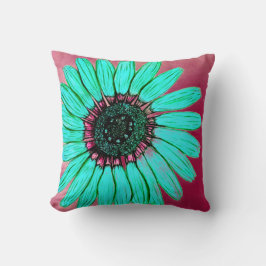 Cojín Decorativo Hermosa Flor Esbozada De Mano