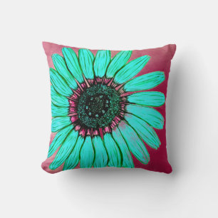 Cojín Decorativo Hermosa Flor Esbozada De Mano