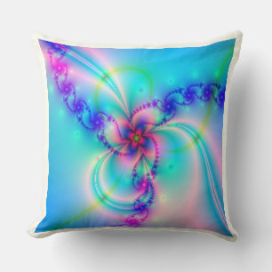 Cojín Decorativo Hermosa Flor Fractal Rosa