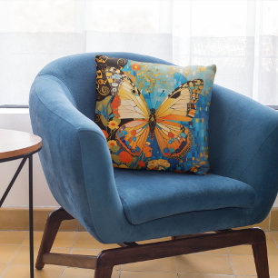 Cojín Decorativo Hermosa floral decorativa de mariposa