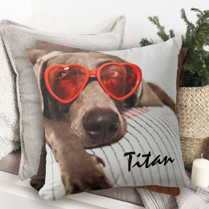 Cojín Decorativo Hermosa foto de mascota personalizada en ambas car