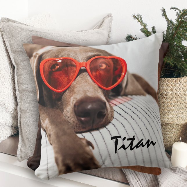 Cojín Decorativo Hermosa foto de mascota personalizada en ambas car (Subido por el creador)