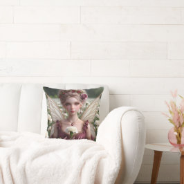Cojín Decorativo Hermosa hada de enero en Carnations