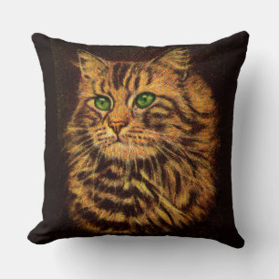 Cojín Decorativo hermosa huella de gato de tabby de pelo largo