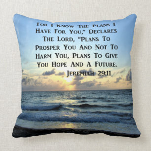COJÍN DECORATIVO HERMOSA JEREMIAH 29:11 SCRIPTURE VERSE
