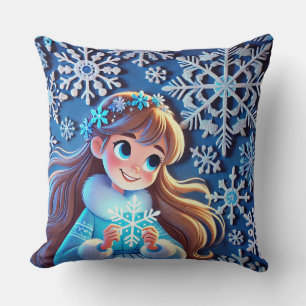 Cojín Decorativo Hermosa joven doncella de nieve
