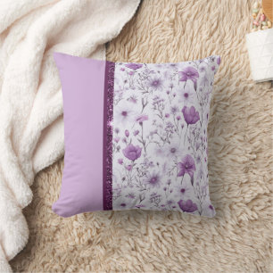 Cojín Decorativo Hermosa lavanda y floral rosa
