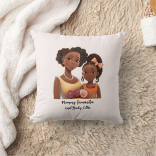 Cojín Decorativo Hermosa madre y hija negra (22)