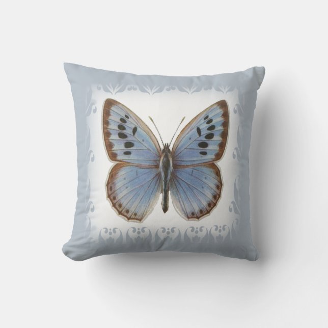 Cojín Decorativo Hermosa mariposa azul (Anverso)