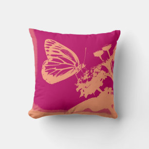Cojín Decorativo Hermosa mariposa vintage en flor