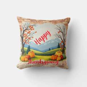 Cojín Decorativo Hermosa moda Feliz Día de Acción de Gracias Caída