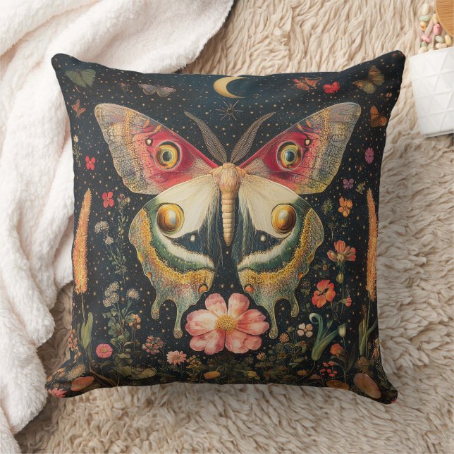 Cojín Decorativo Hermosa Moth Crescent Moon (Manta)