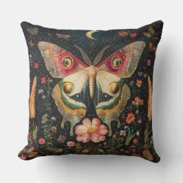 Cojín Decorativo Hermosa Moth Crescent Moon