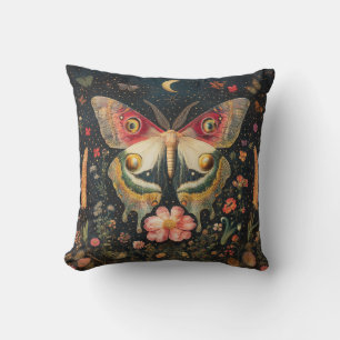 Cojín Decorativo Hermosa Moth Crescent Moon