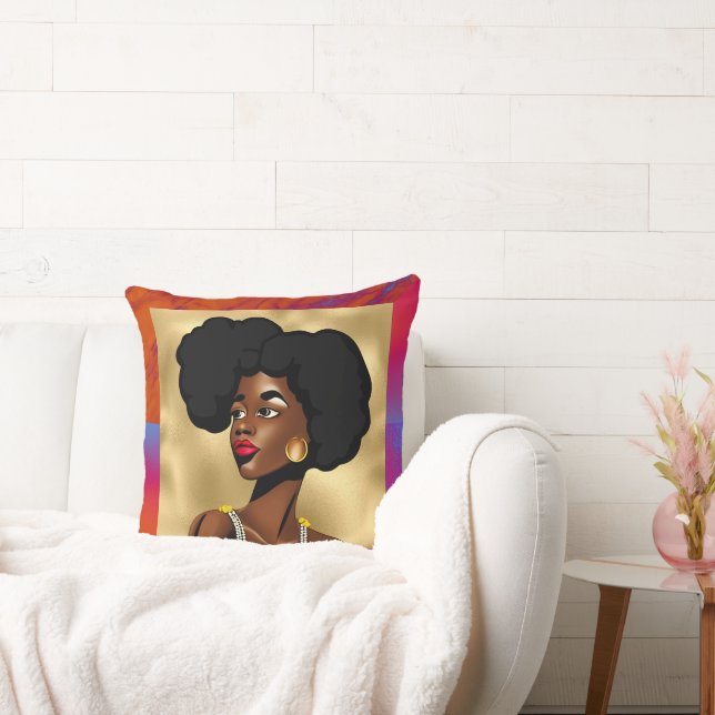 Cojín Decorativo Hermosa mujer de estilo afrocéntrico (Sofá)