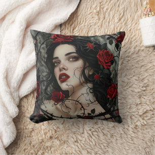 Cojín Decorativo Hermosa mujer gótica