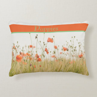 Cojín Decorativo Hermosa Naranja Flor de amapola, personalizable.
