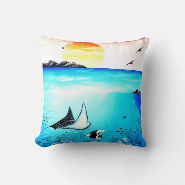Cojín Decorativo Hermosa pintura submarina (Anverso)