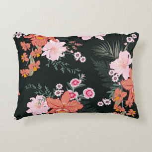 Cojín Decorativo Hermosa selva tropical dibujada a mano floral, cos