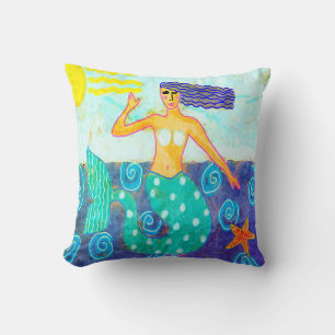 Cojín Decorativo Hermosa Sirena Abstract Art